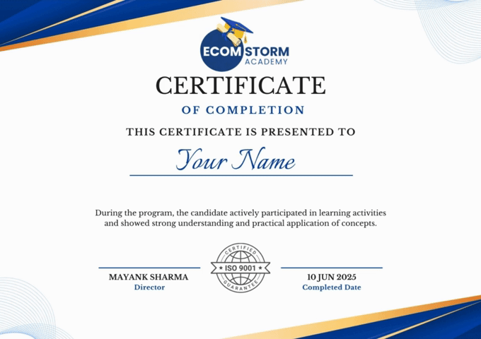 EcomStorm Certificate